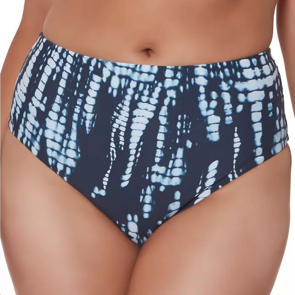 Bar III Tie-Dyed High-Rise Bikini Swim Bottom Ink Well size S‎ NWT